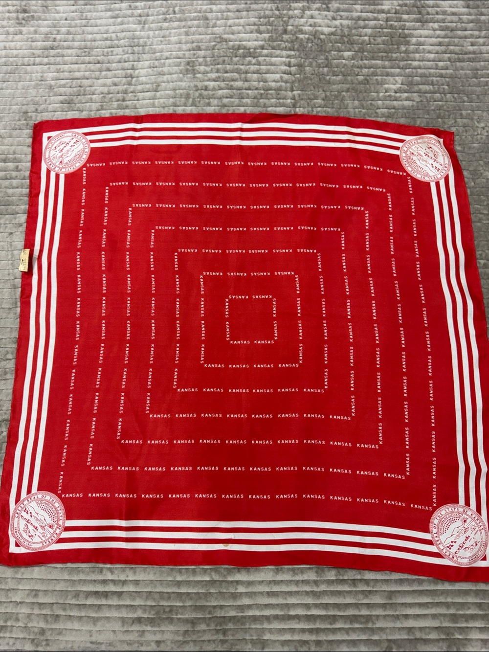 Vintage NWT Red and White Bandana-Style Scarf Kansas